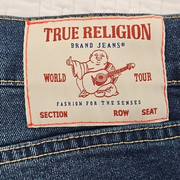 True Religion Ricky Jeans Men's 34 x 34 Relaxed Straight Blue Denim NWT Flap Pkt - Picture 13 of 16